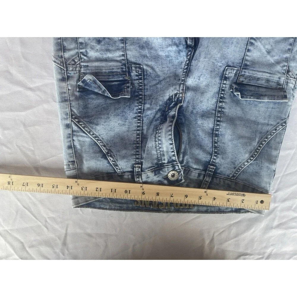 VIP jeans Women’s Size 28 Wide Leg Cargo Denim Light Blue Baggy y2k